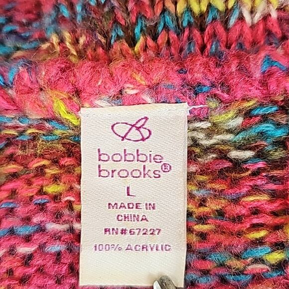 Bobbie Brooks Womens Sz L Colorful V-Neck Pockets Lagenlook Y2K Artsy Sweater - Picture 11 of 12